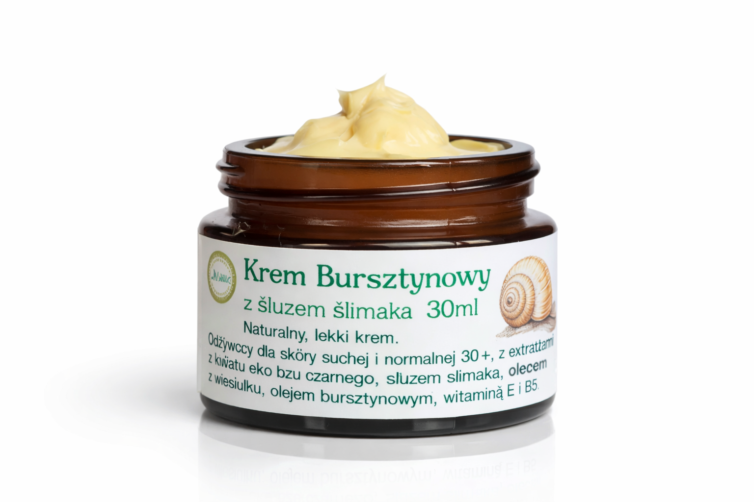 lilac natural cosmetics krem bursztynowy z sluzem slimaka 2a