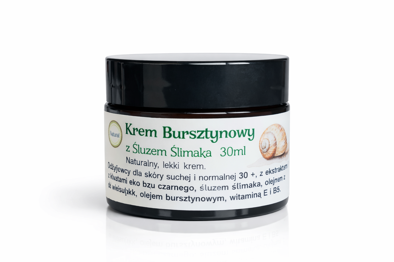 lilac natural cosmetics krem bursztynowy z sluzem slimaka 30 ml 1
