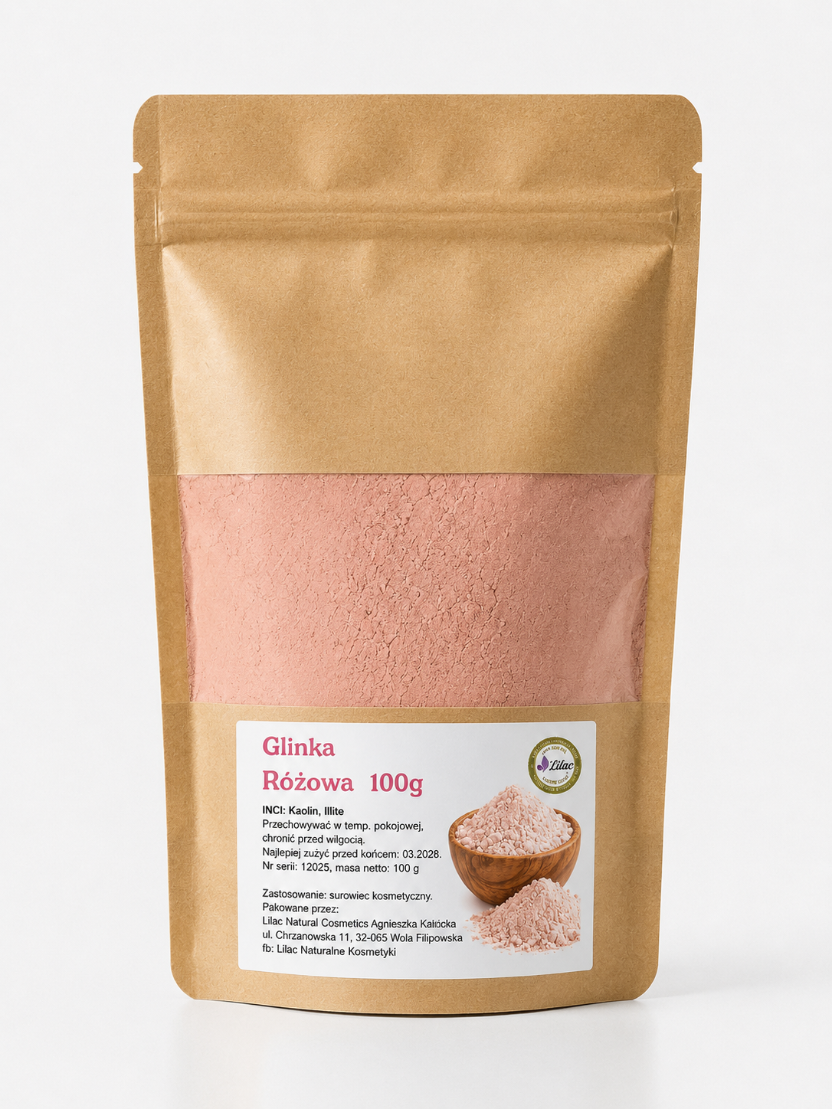 glinka rózowa lilac natural cosmetics